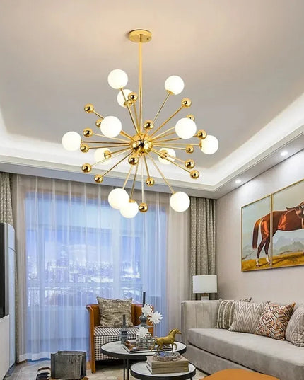 Modern Global Led Chandelier Kitchen Restaurant Living Room Pendant Lamp Organic Glass Acrylic Artificial Satellite Decor Lights