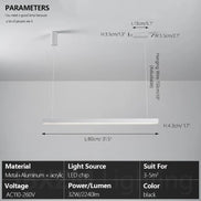 Modern LED linear chandelier for dining room office white bar pendant lights kitchen island lighting black minimalist lamp