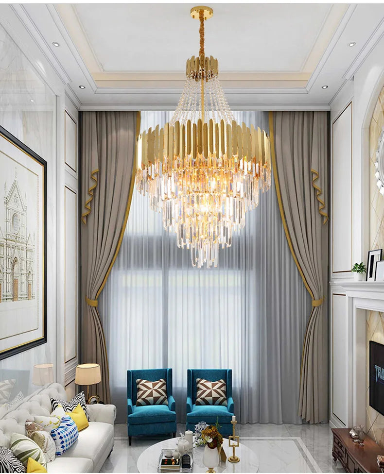 Modern Chandeliers for Living Room Chandelier Luxury Crystal Chandelier Ceiling Lights Lustre Salon Loft Pendant Lighting Lamps