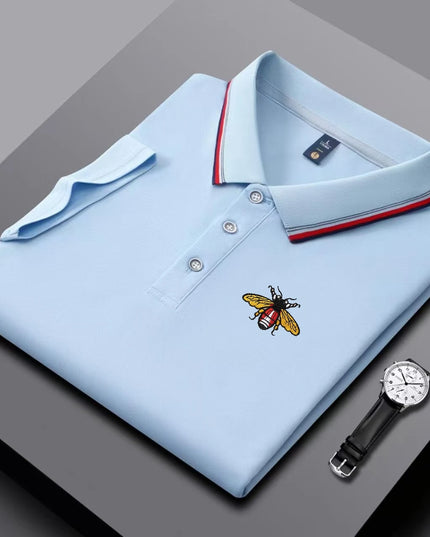 New Embroidered Short Sleeved Polo Shirt for Summer, Comfortable, Cool, Breathable Golf Business Casual Top T-shirt
