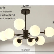 Modern Glass led Chandelier Lighting Ceiling Chandeliers Light For Dining Living Room Bedroom Kitchen Indoor Lustre Fixture Lamp