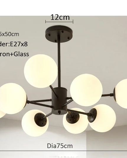 Modern Glass led Chandelier Lighting Ceiling Chandeliers Light For Dining Living Room Bedroom Kitchen Indoor Lustre Fixture Lamp