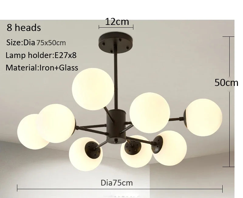Modern Glass led Chandelier Lighting Ceiling Chandeliers Light For Dining Living Room Bedroom Kitchen Indoor Lustre Fixture Lamp