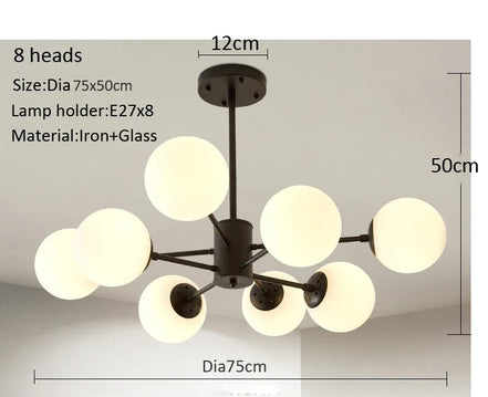 Modern Glass led Chandelier Lighting Ceiling Chandeliers Light For Dining Living Room Bedroom Kitchen Indoor Lustre Fixture Lamp