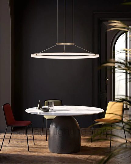 Modern Round Restaurant Chandelier Lighting LED Used For Kitchen Living Room Decoration Hanging Ring Dining Room Table Lamps