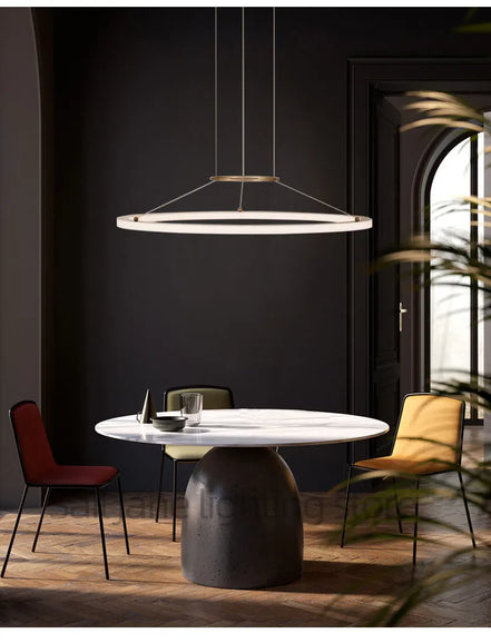 Modern Round Restaurant Chandelier Lighting LED Used For Kitchen Living Room Decoration Hanging Ring Dining Room Table Lamps