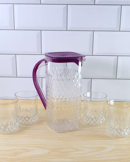 Supermom Roma Plastic Jug With Glasses Combo Set (5 Pc)