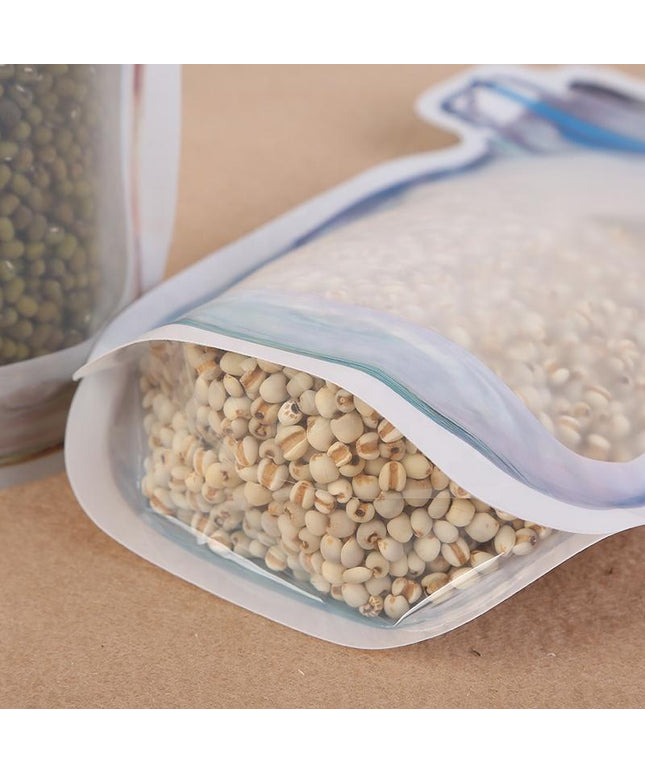 1075 Reusable Airtight Seal Plastic Food Storage Mason Jar Zipper (1000ml)