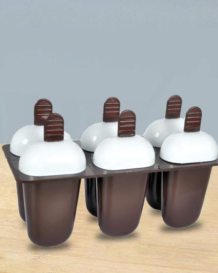 1148 Plastic Ice Candy Maker Kulfi Maker Moulds Set With 6 Cups (Multicolour)