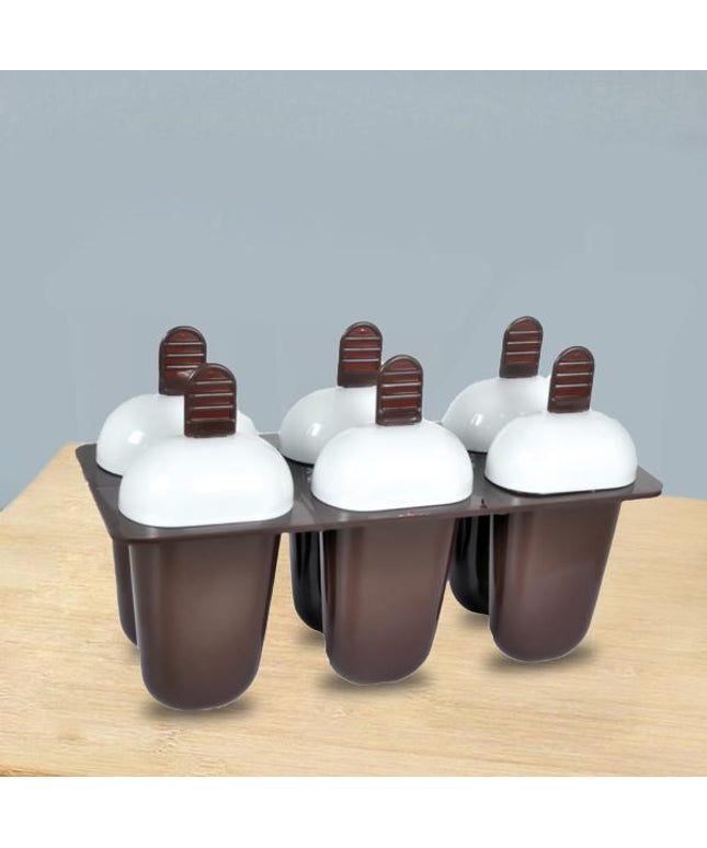 1148 Plastic Ice Candy Maker Kulfi Maker Moulds Set With 6 Cups (Multicolour)