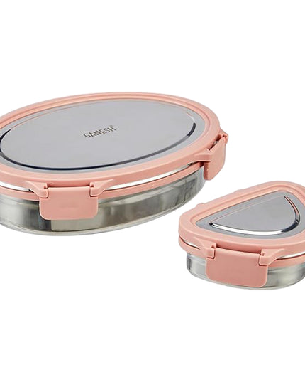 Ganesh Classy 2-piece Stainless Steel Lunch Box Set