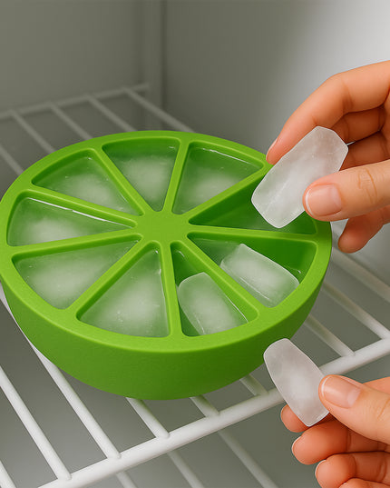 Lemon Shape Flexible Silicone Ice Cube Tray  8-slot Round Ice Mold (1 Pc)