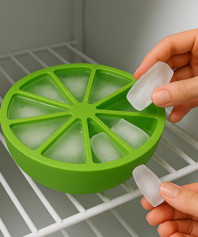 Lemon Shape Flexible Silicone Ice Cube Tray  8-slot Round Ice Mold (1 Pc)