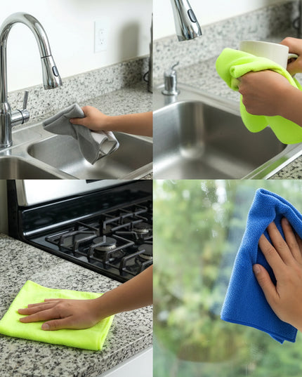 Multipurpose Microfiber Dust Cleaning Cloth (4 Pc Set)