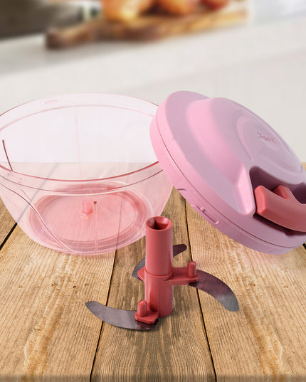 Apex Power-x Triple Stainless Steel Blades And Hand-pull Vegetable Chopper (500ml)