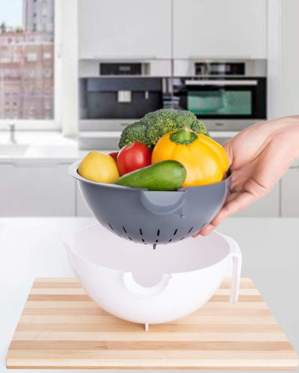 Multipurpose 2 In 1 Vegetable Washing Bowl With Strainer (1 Pc)