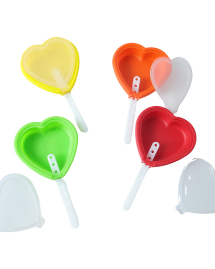 Premium Heart Shape Silicone Popsicle Mold Set 4 Pc