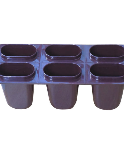 1148 Plastic Ice Candy Maker Kulfi Maker Moulds Set With 6 Cups (Multicolour)