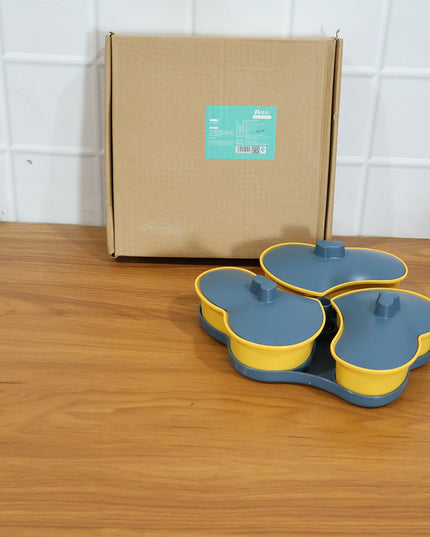 Multipurpose 3 Section Snack Serving Tray With Lid (1 Pc)