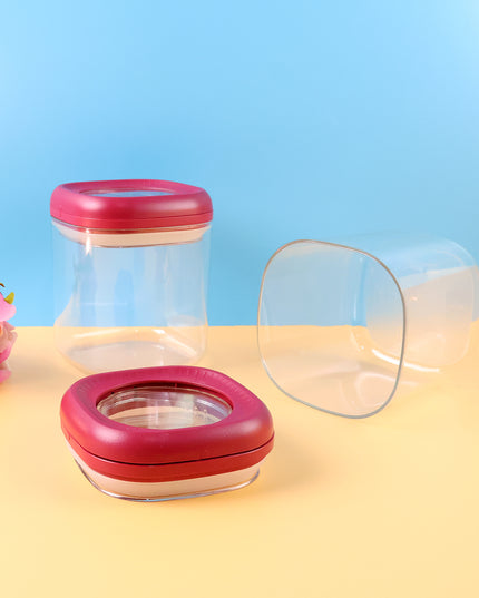 Transparent Twist Lock Kitchen Storage Container Set (Approx 800ml  2pc)