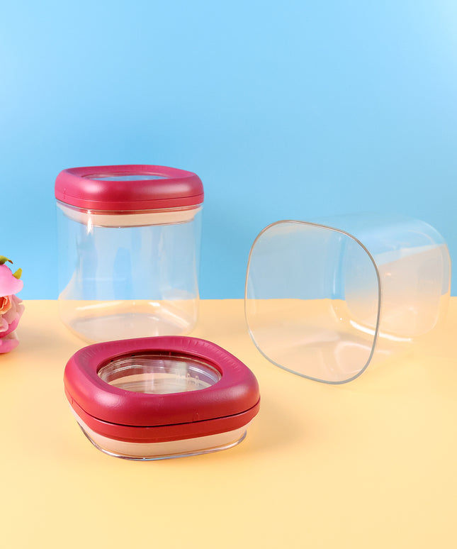 Transparent Twist Lock Kitchen Storage Container Set (Approx 800ml  2pc)
