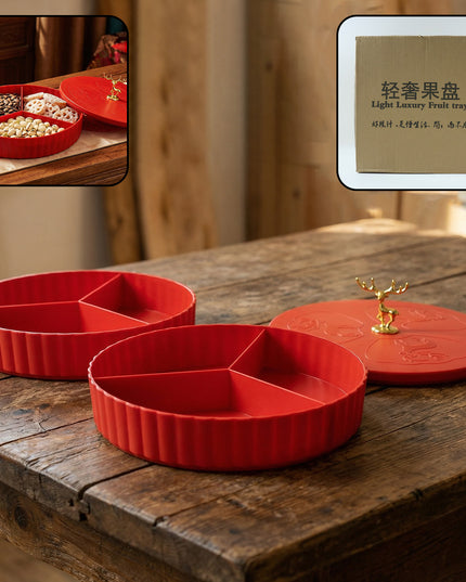 2 Layer Multipurpose Decorative Dry Fruit And Snack Serving Tray (1 Pc)