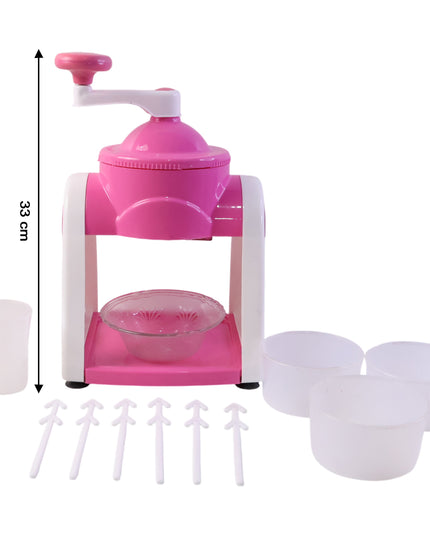 Manual Ice Crusher Machine (1 Set Pink Color)
