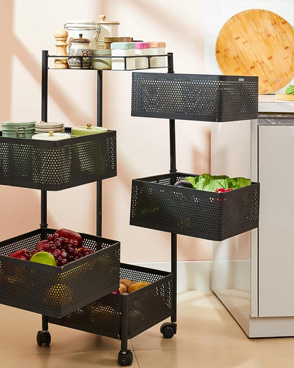 5 Layer Multipurpose Kitchen Storage Trolley With Wheels