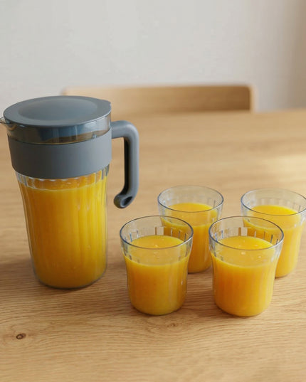 Multipurpose Plastic Water Juice Serving Jug With 4 Drinking Glasses Set (1 Set)