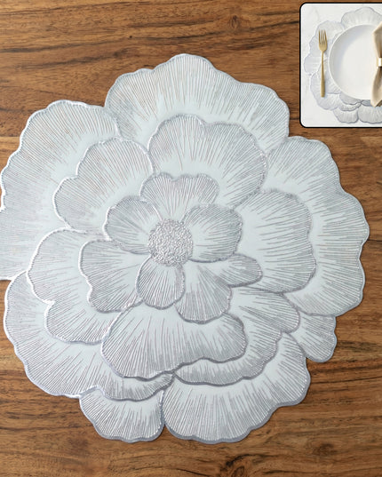 Round Floral Design Pvc Table Mat 1 Pc 36x36 Cm