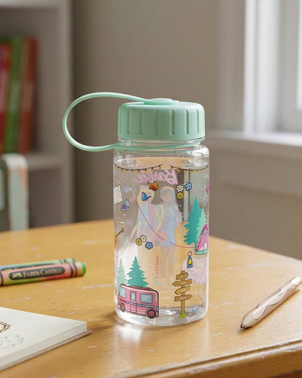 Kids Printed Water Bottle 400 Ml Approx (1 Pc)