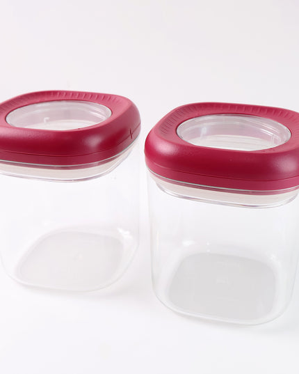Transparent Twist Lock Kitchen Storage Container Set (Approx 800ml  2pc)