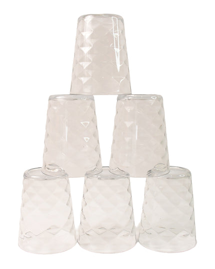 Apex Pyramid Design Unbreakable Plastic Glass  300 Ml