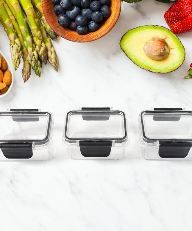 Kitchen Storage Container With Air Seal Lock Lid (3 Piece Set  250 Ml)