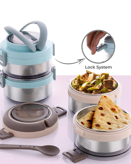 Ganesh Steko-2 Double Layer Stainless Steel Insulated Lunch Box Set