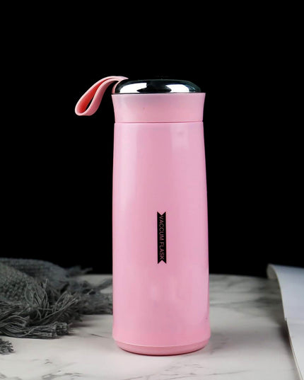 Water Bottle 400ml Leak Proof Glass Water Bottle With Daily Water Intake For Gym And Children Nice Bottle (1 Pc  Pink Color)