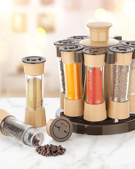 360 Revolving Spice Rack For Kitchen And Dining Table 8 Spice Jars