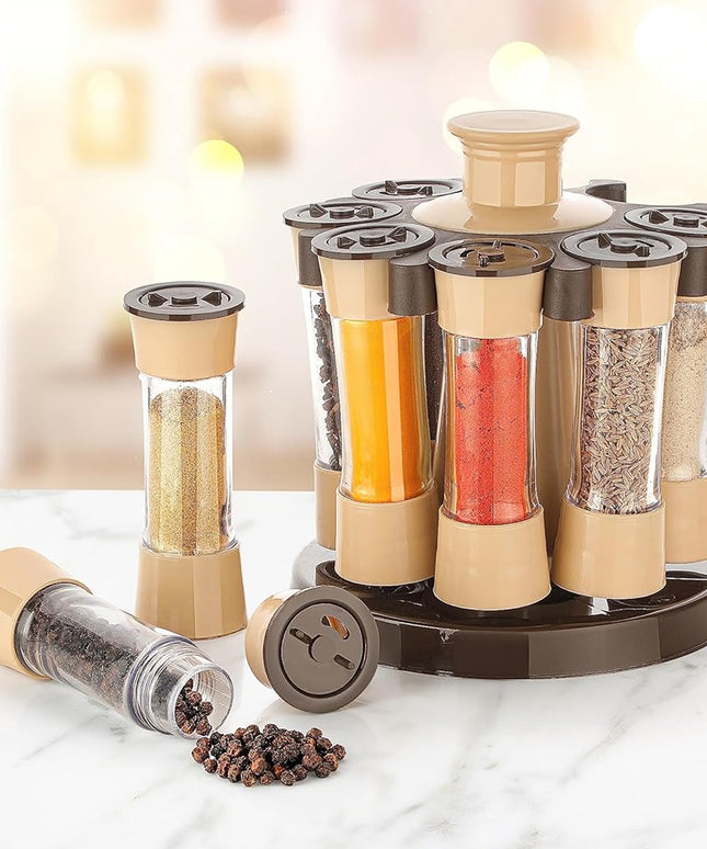 360 Revolving Spice Rack For Kitchen And Dining Table 8 Spice Jars