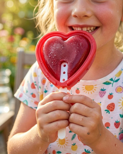 Premium Heart Shape Silicone Popsicle Mold Set 4 Pc