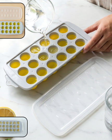Round Ball Ice Cube Tray With Lid 21 Grid Ice Mold Tray (1 Pc)