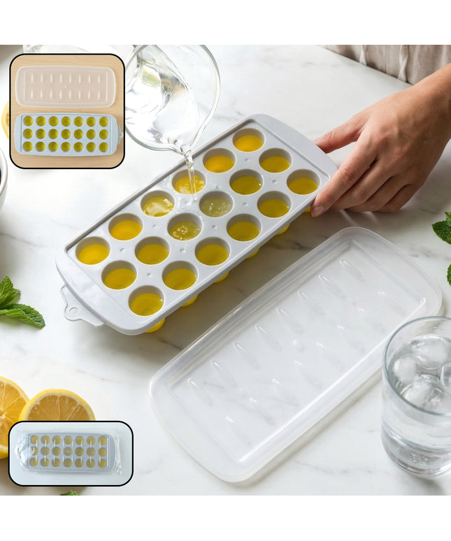 Round Ball Ice Cube Tray With Lid 21 Grid Ice Mold Tray (1 Pc)
