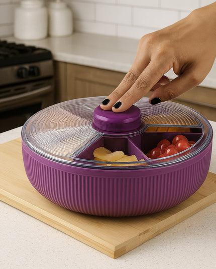 Supermom Multipurpose Round Rotating Dry Fruit  Snack Storage Container (1 Pc)