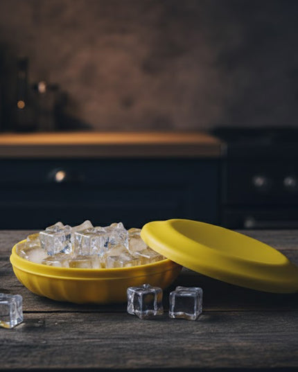 Premium Round Ice Cube Tray With Lid (1 Pc)