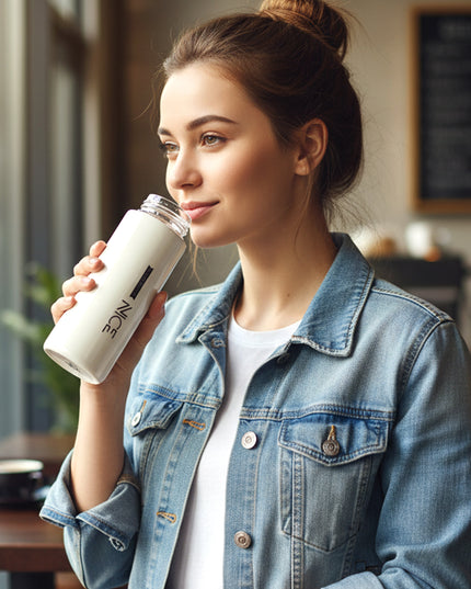 Premium White Glass Water Bottle (1 Pc 400 Ml)