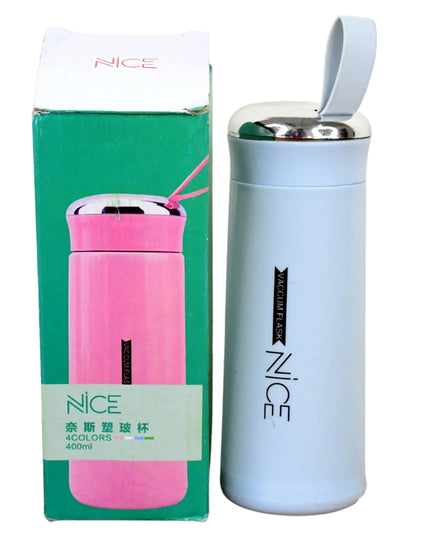 Water Bottle 400ml Leak Proof Glass Water Bottle With Daily Water Intake For Gym And Children Nice Bottle (1 Pc  Light Blue Color)
