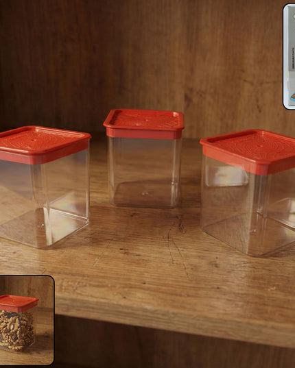 3 Piece Airtight Food Storage Container Set (1 Set  350 Ml)