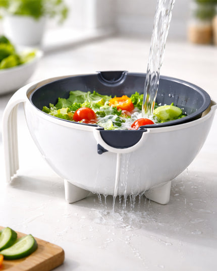 Multipurpose 2 In 1 Vegetable Washing Bowl With Strainer (1 Pc)
