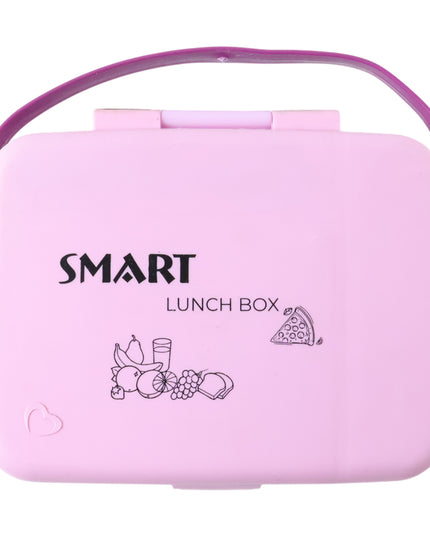 Smart Leak Proof Lunch Box With 3 Compartments And Spoon Set (1 Set)