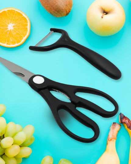 5629 6 Pieces Professional Kitchen Knife Set Meat Knife Chefs Knife With Non-slip Handle For Home Kitchen And Restaurant With Chef Peeler And Scissor (Stainless Steel  6 Pcs Set)