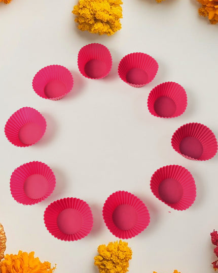 Silicone Cup Cake Mould (10 Pcs Set)